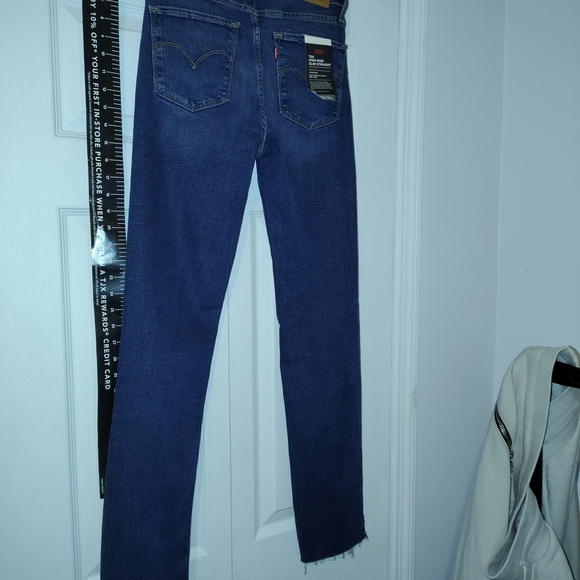 Levi's Blue Slim Straight Women's Red Tab High Waisted Jeans - Picture 15 of 16